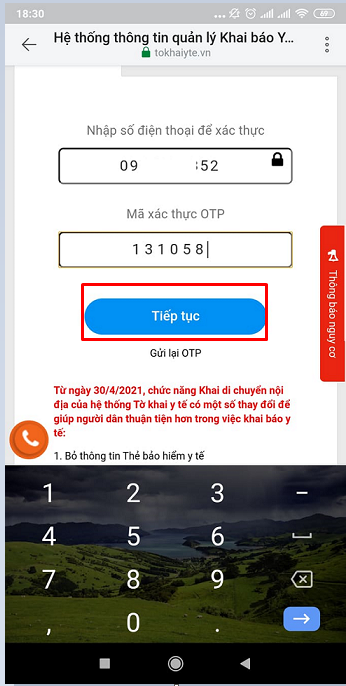 khai báo y tế Bước 4