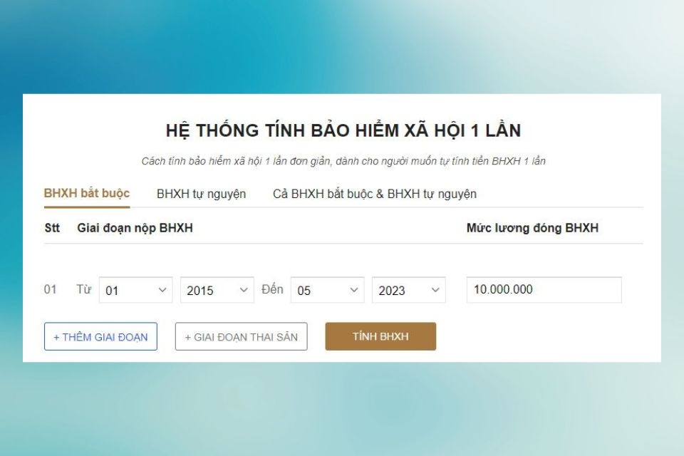 Cách tính BHXH 1 lần online thông qua hệ thống 2