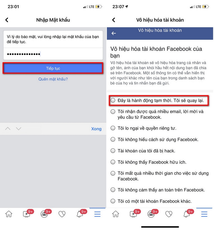 Cách khoá Facebook tạm thời trên điện thoại (3)