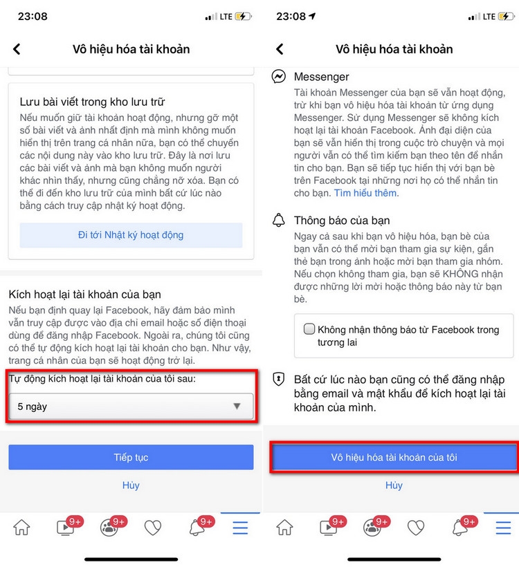 Cách khoá Facebook tạm thời trên điện thoại (4)