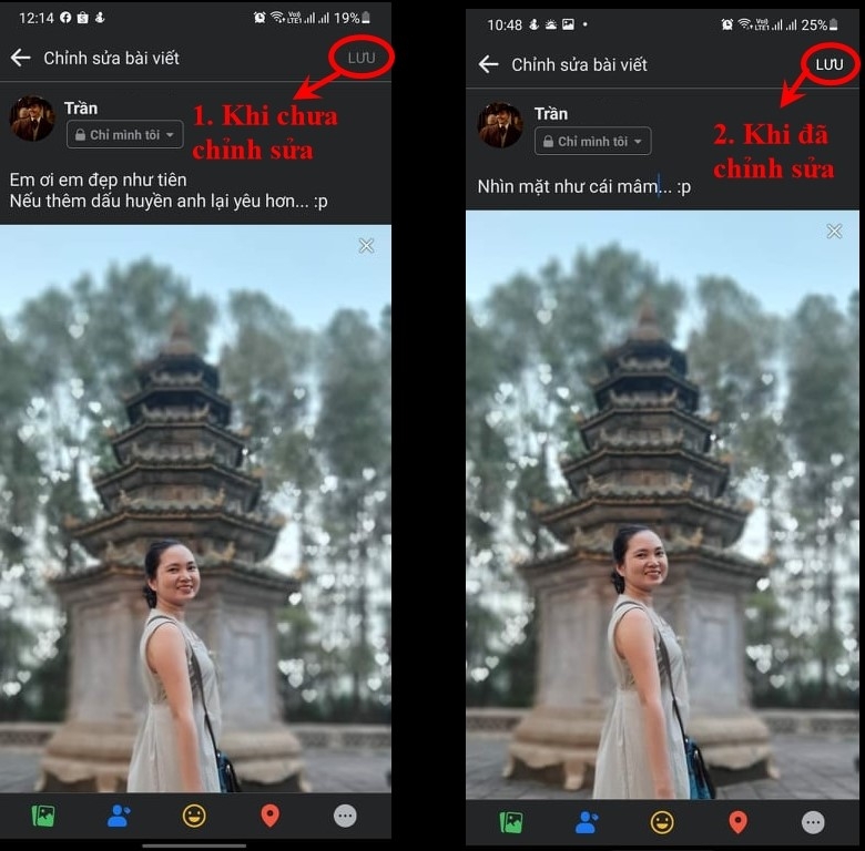 Tiến hàng chỉnh sửa và nhấn LƯU để kết thúc