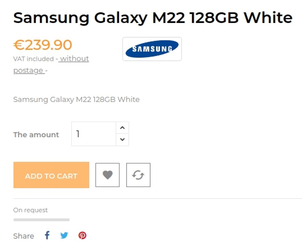Giá bán Galaxy M22 Giá bán Galaxy M22