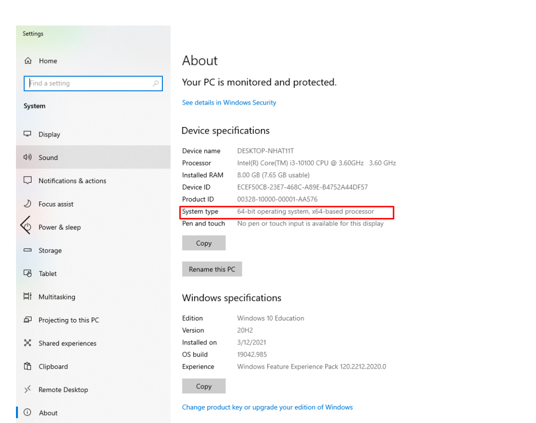 kiểm tra windows 32 bit hay 64 bit bước 2