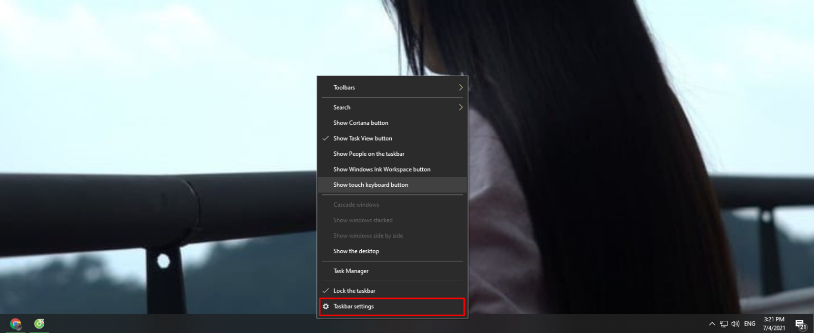 khắc phục lỗi thanh Taskbar bước 1