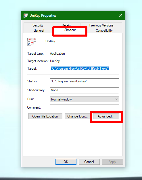 Thiết Lập để Máy Tính luôn mở ứng dụng với quyền Administrator bước 2