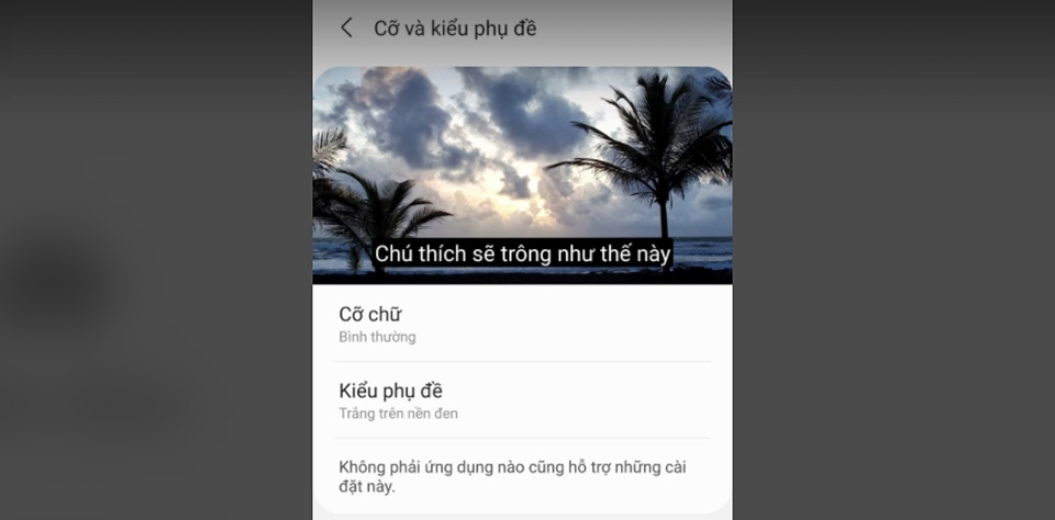 Chỉnh kích thước và phông nền phụ đề Chỉnh kích thước và phông nền phụ đề