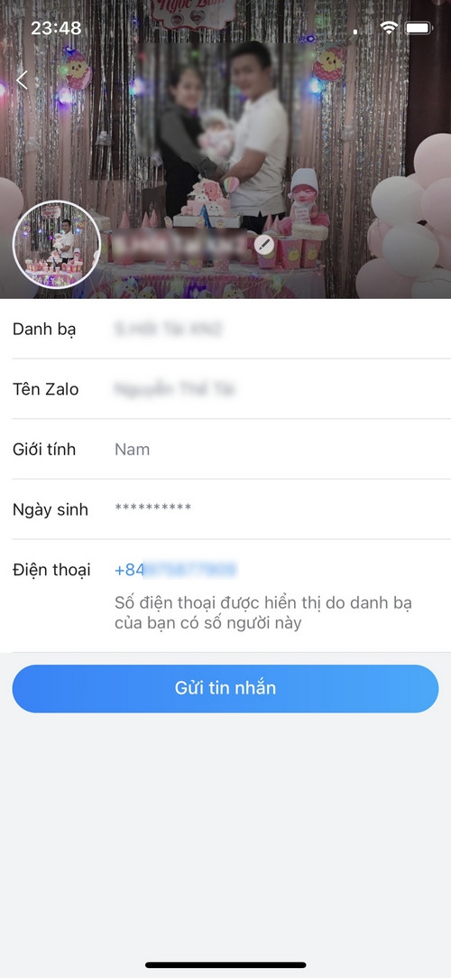 Cách xem số điện thoại ẩn trên Zalo