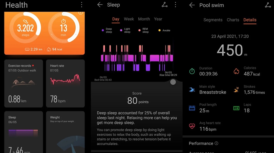 Giao diện ứng dụng đồng hành của Huawei Band 6
