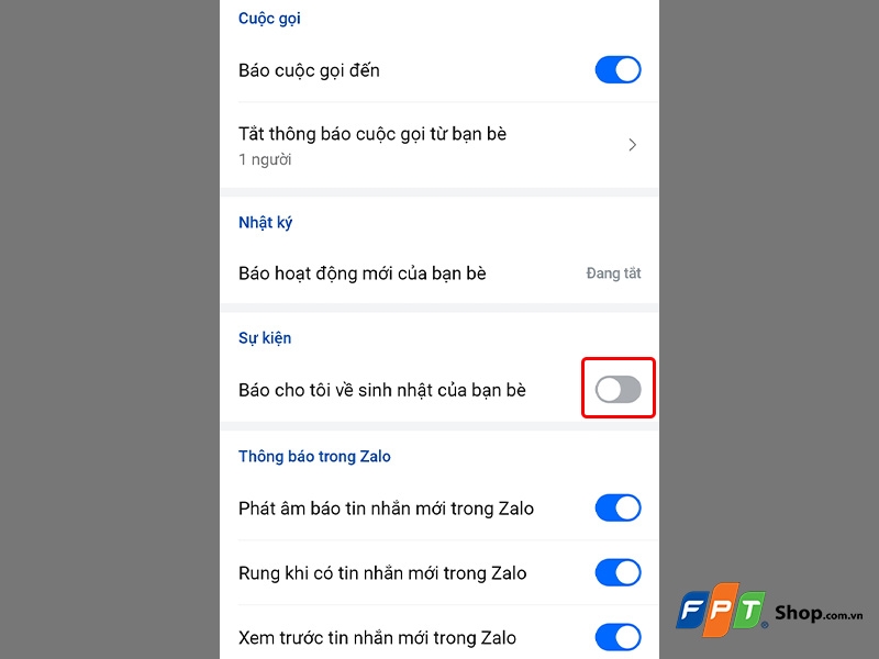 Tắt thông báo sinh nhật trên Zalo - hình 12