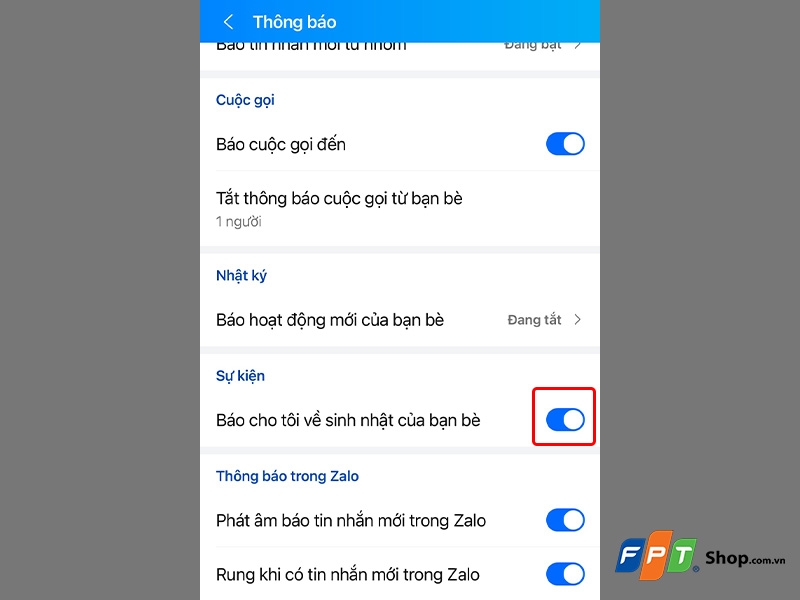 Tắt thông báo sinh nhật trên Zalo - hình 17