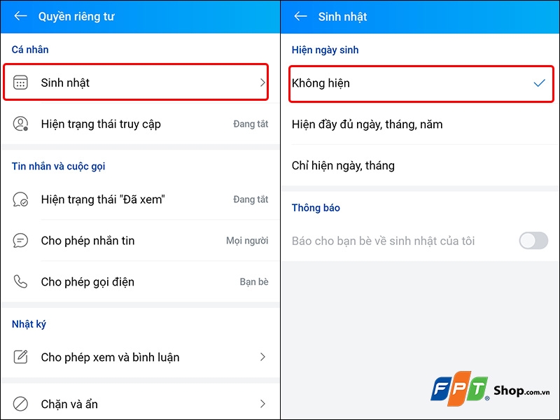 Tắt thông báo sinh nhật trên Zalo - hình 4