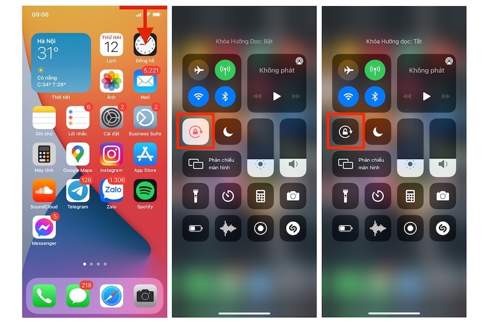 Khoá xoay màn hình iPhone (1)