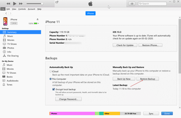 Hướng dẫn cách lấy lại dữ liệu trên iPhone sau khi restore