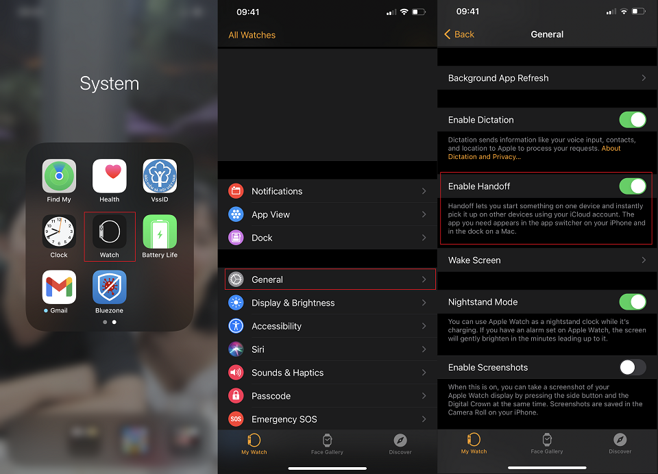 Bật Handoff trên Apple Watch