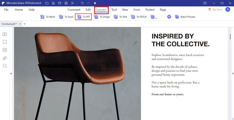 Chuyển file PDF sang PPT bằng Pdfelement Pro