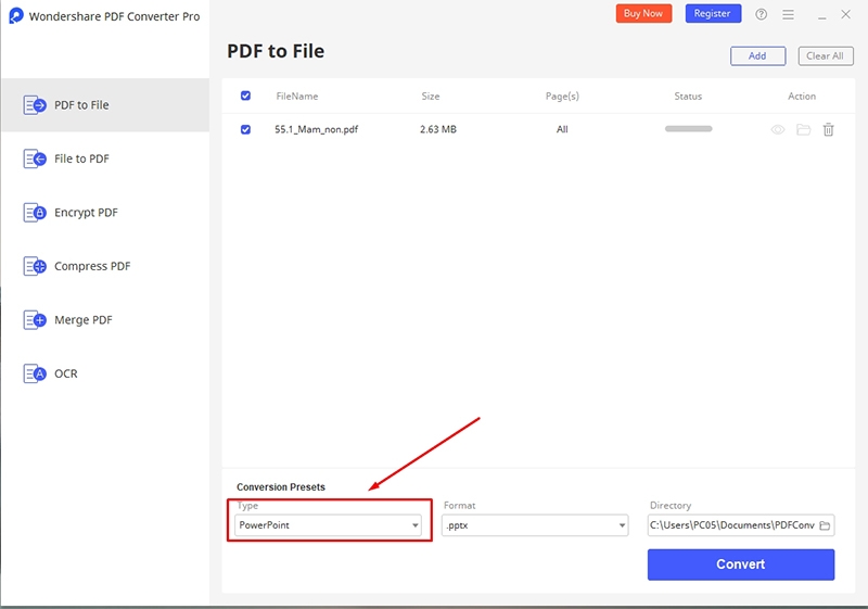 Chuyển file PDF sang PPT bằng PDF Converter Pro