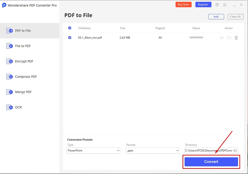 Chuyển file PDF sang PPT bằng PDF Converter Pro