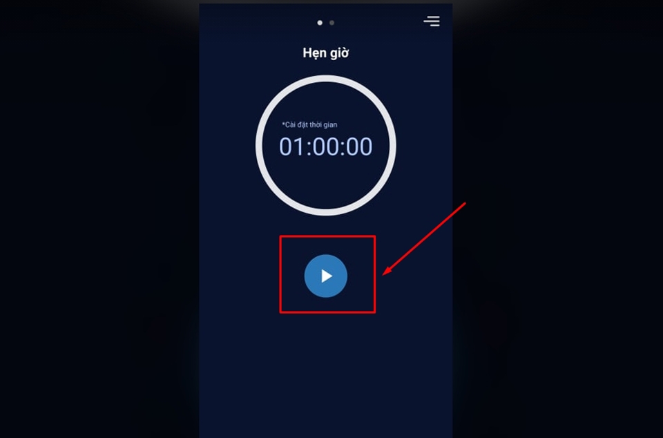 Màn hình chỉnh thời gian hẹn giờ tắt Màn hình chỉnh thời gian hẹn giờ tắt