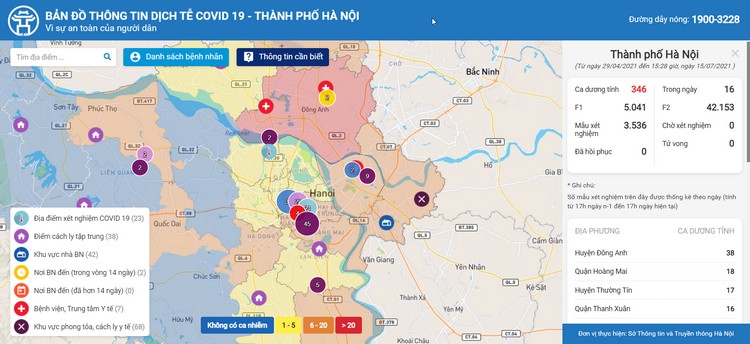 Hướng dẫn sử dụng COVIDmap Hà Nội tra cứu thông tin (1)