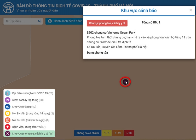 Hướng dẫn sử dụng COVIDmap Hà Nội tra cứu thông tin (3)