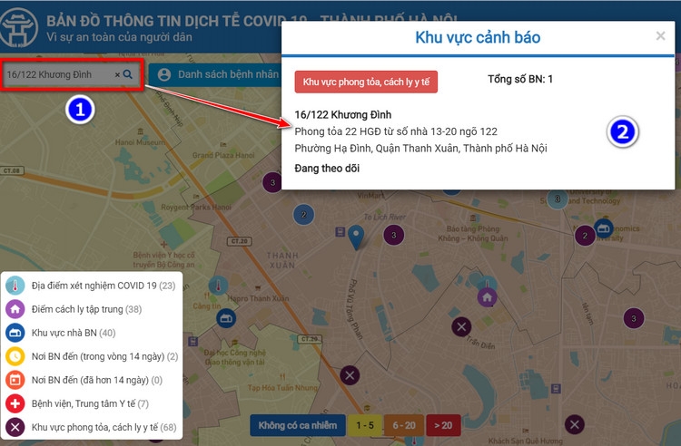 Hướng dẫn sử dụng COVIDmap Hà Nội tra cứu thông tin (5)