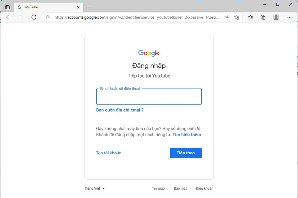 Đăng nhập vào tài khoản Google Đăng nhập vào tài khoản Google