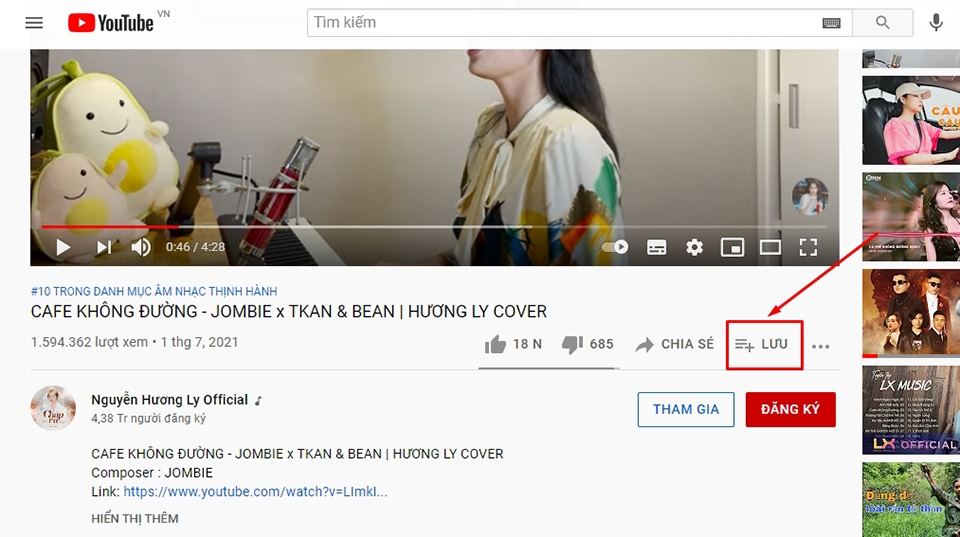 Chọn tùy chọn Lưu Chọn tùy chọn Lưu