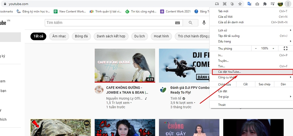 Nhấn vào nút Tùy chỉnh