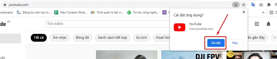 Cài đặt ứng dụng YouTube PWA