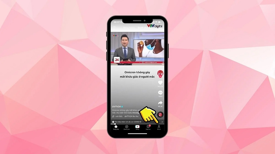 Mở ứng dụng TikTok truy cập vào mục hồ sơ