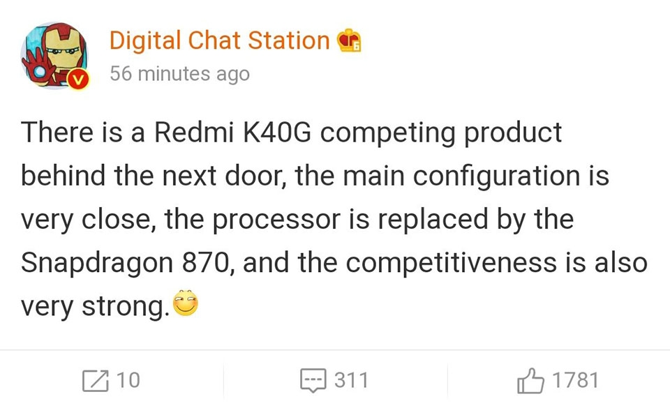Rò rỉ thông tin Redmi K40 (ảnh 2)