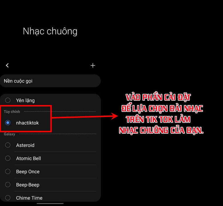 Tìm đến file video Tiktok dạng mp3 để chọn làm nhạc chuông
