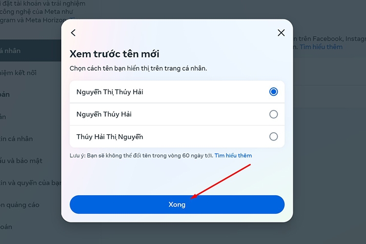 Mách bạn cách đổi tên Facebook (Hình 16)