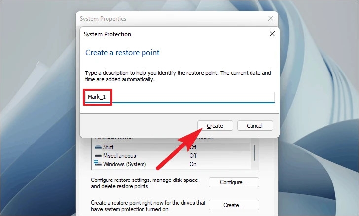 Cách tạo điểm khôi phục trên Windows 11 (10)