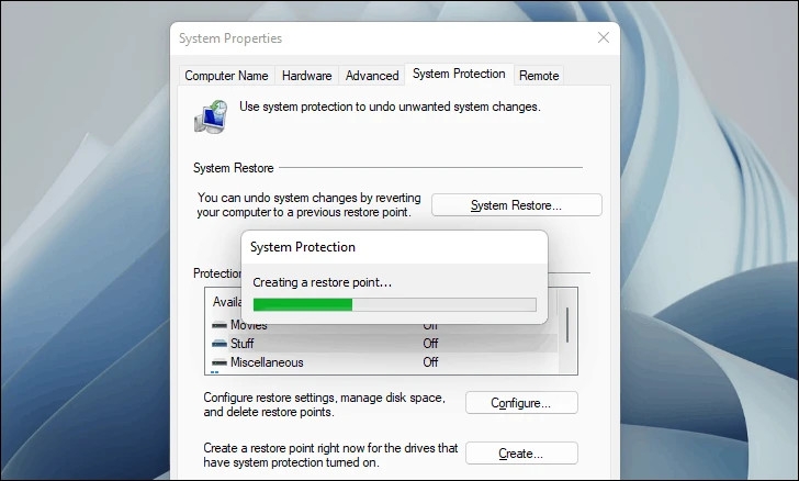 Cách tạo điểm khôi phục trên Windows 11 (11)