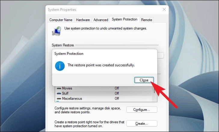 Cách tạo điểm khôi phục trên Windows 11 (12)