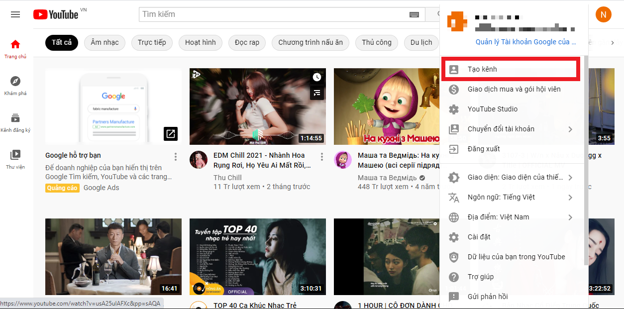 Cách tạo kênh Youtube bằng điện thoại (4)