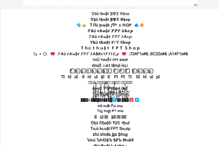 Đổi font chữ FB bằng Fontvilla