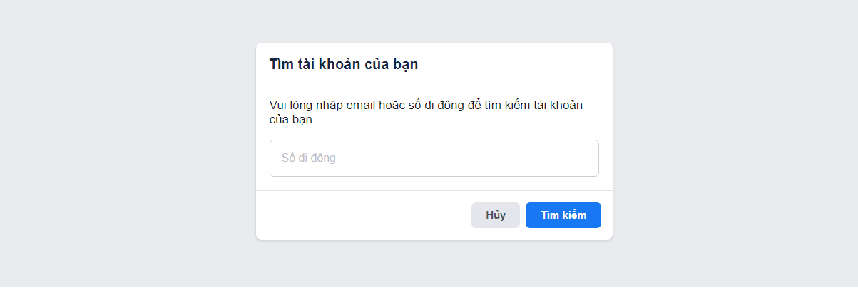 Cách lấy lại mật khẩu Facebook khi mất số điện thoại và email dùng Facebook find your account (1)
