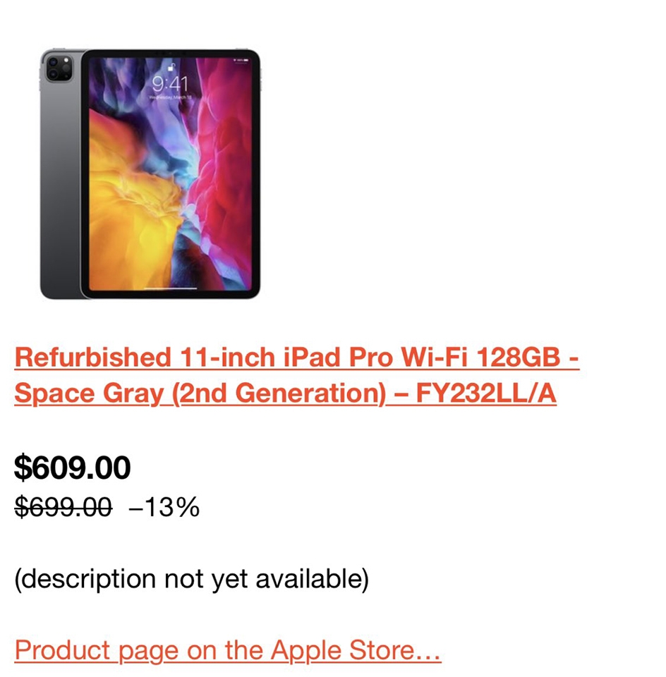 Apple bắt đầu bán các mẫu iPad Pro 2020 refurbished (ảnh 2)