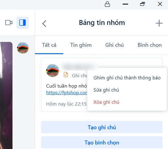 Cách tạo ghi chú cho nhóm chat Zalo không phải ai cũng biết (9)