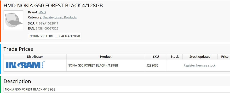 Thông tin Nokia G50 Thông tin Nokia G50