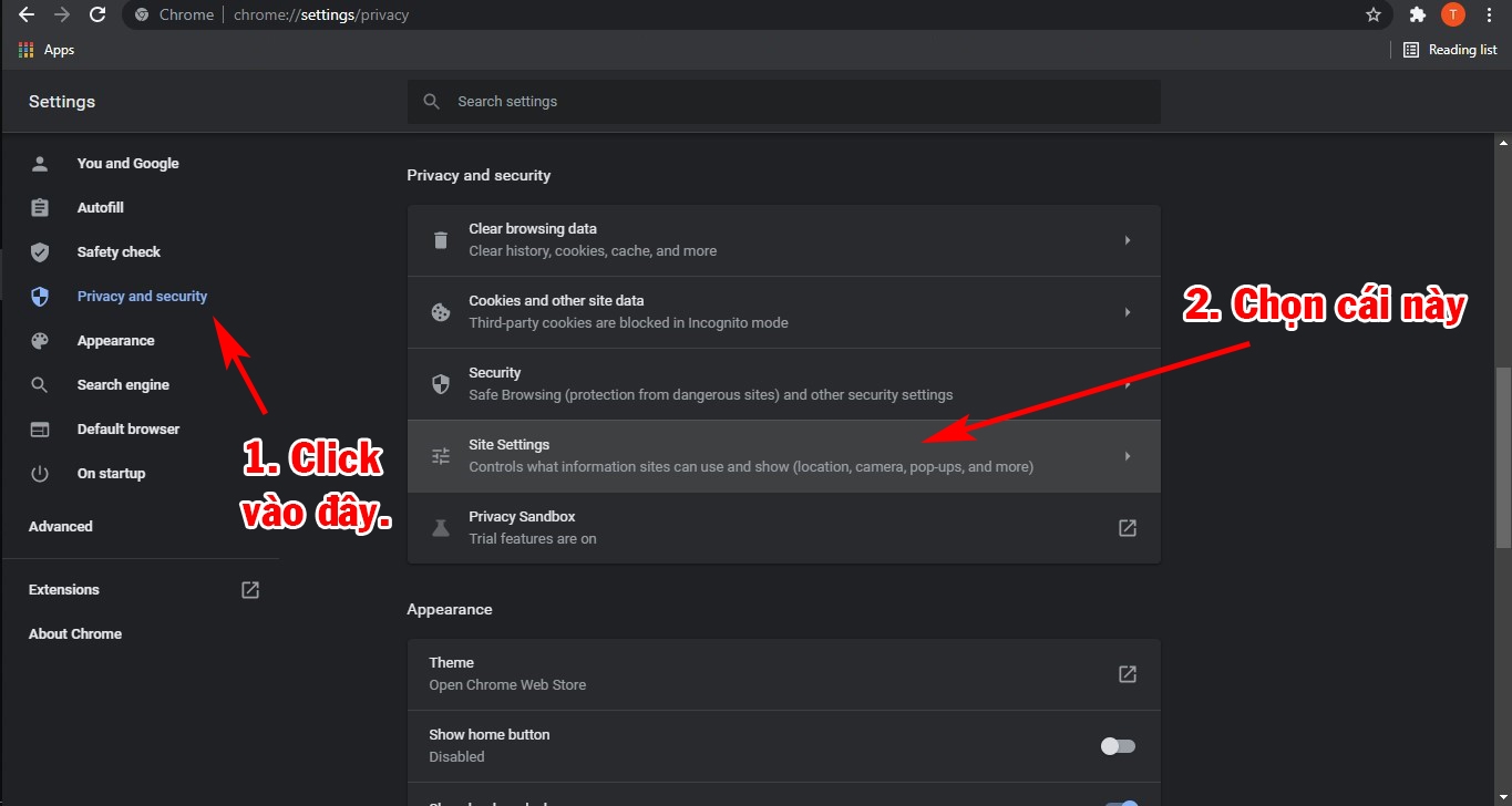 Các thao tác tiếp theo.