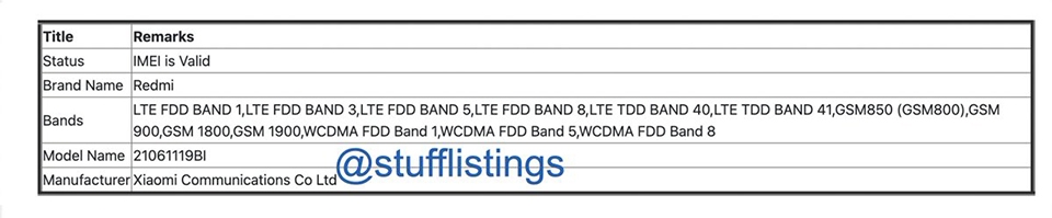 Redmi 10 xuất hiện trên danh sách IMEI (ảnh 1) Redmi 10 xuất hiện trên danh sách IMEI (ảnh 1)