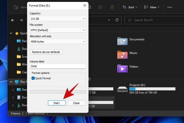 Cách định dạng và xóa dữ liệu ổ cứng trên Windows 11 (4)