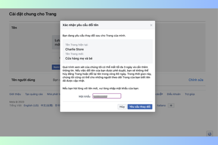 Cách đổi tên Page Facebook nhất định bạn phải biết