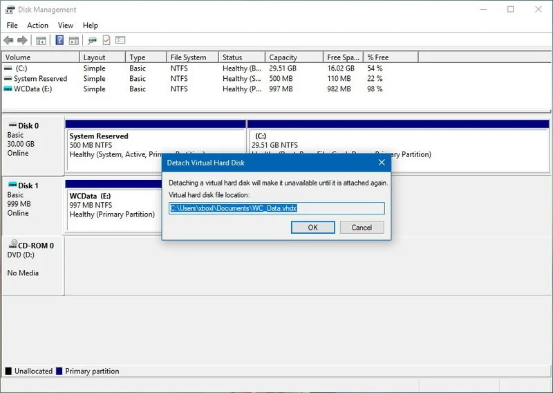 Gắn, xóa ổ đĩa ảo trên Windows 10