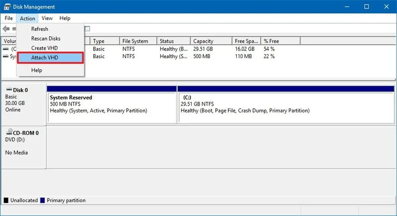 Gắn, xóa ổ đĩa ảo trên Windows 10