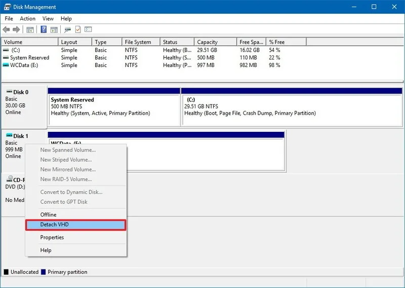 Gắn, xóa ổ đĩa ảo trên Windows 10
