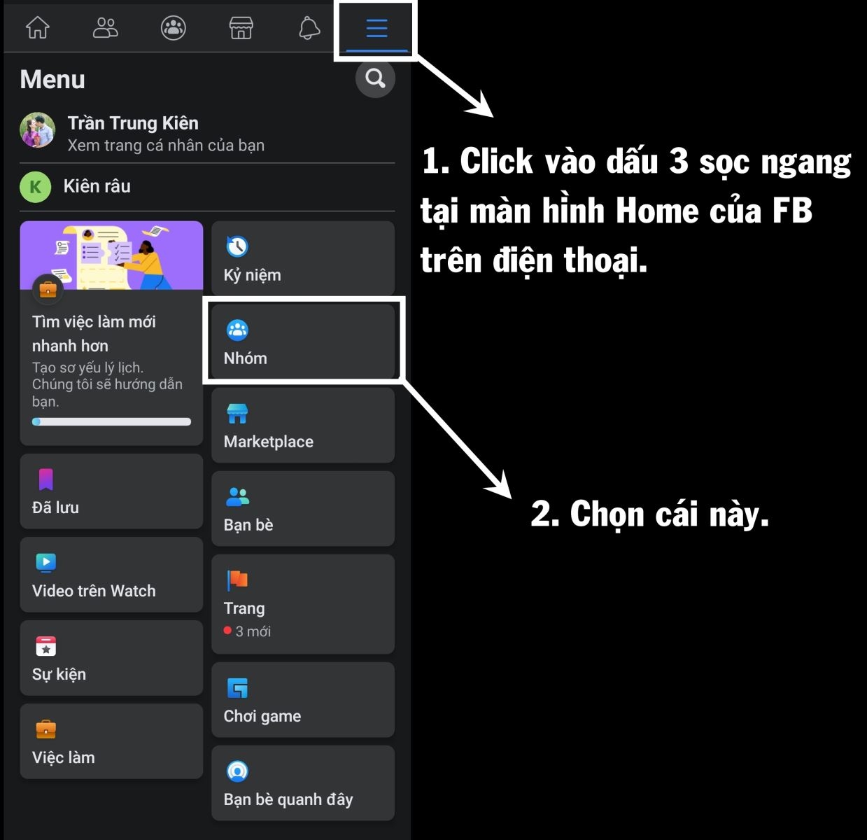 Cách tạo nhóm trên Facebook bằng điện thoại.